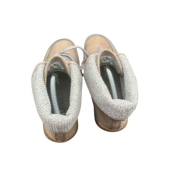 Chaco Barbary Chukka Gray Leather Wool Collar Lace Up Ankle Boots Women’s 7 - Picture 5 of 12